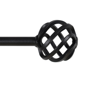 Wrought Iron Curtain Pole 19mm with Basket Finial