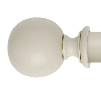 Museum 35mm Pole Set in Antique White with Ball Finial