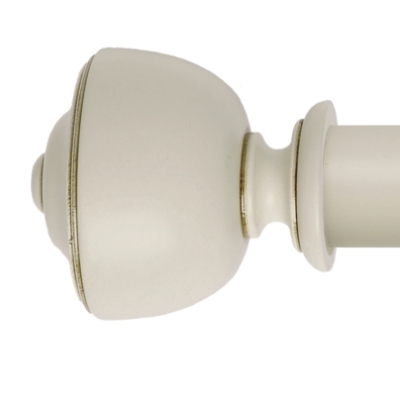 Museum 35mm Pole Set in Antique White with Asher Finial